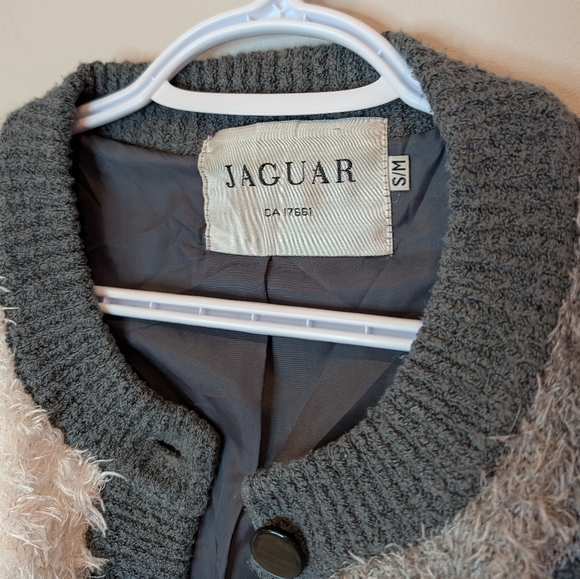 Vintage Jaguar Patchwork Knit Cardigan Floral Textured Grandma Core S / M - Picture 4 of 11